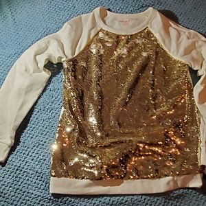 Girls Gold Sparkly long sleeve shirt